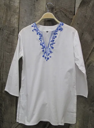 Abacos Tunic Blanc Embroidered