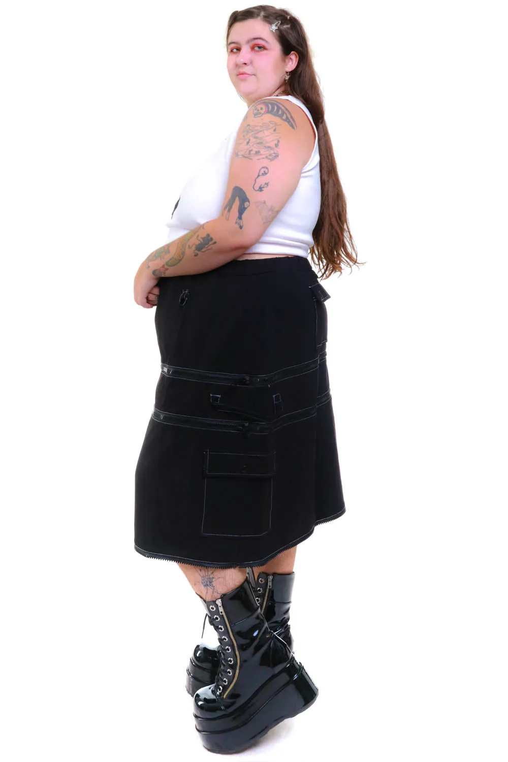 Black Carmen 5-in-1 Convertible Cargo Skirt