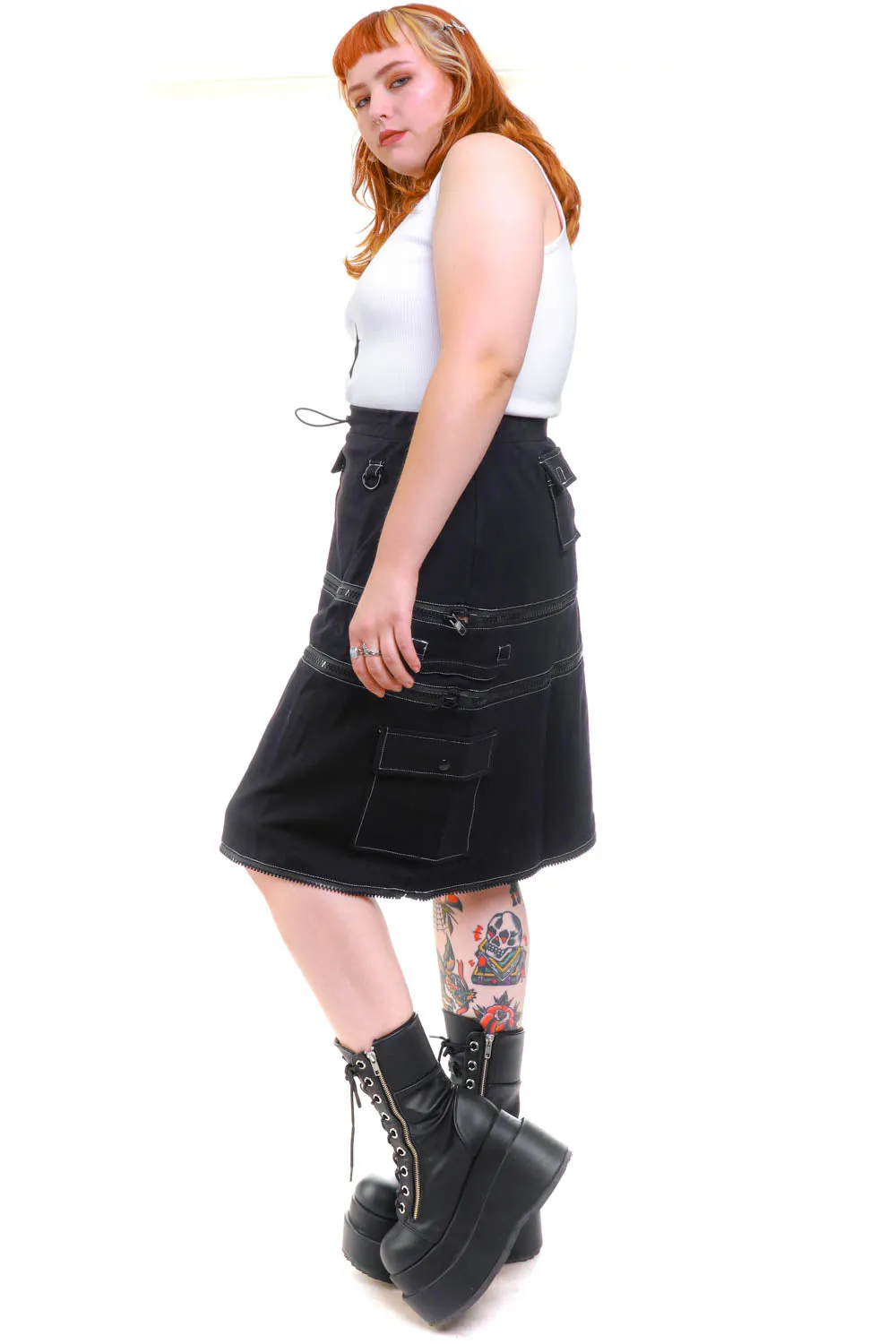 Black Carmen 5-in-1 Convertible Cargo Skirt