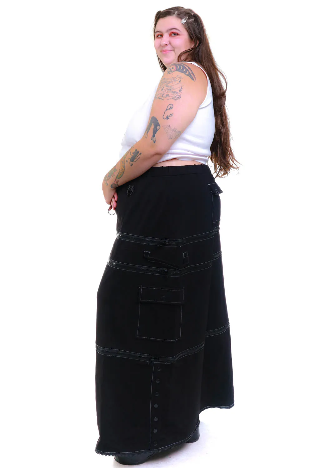 Black Carmen 5-in-1 Convertible Cargo Skirt