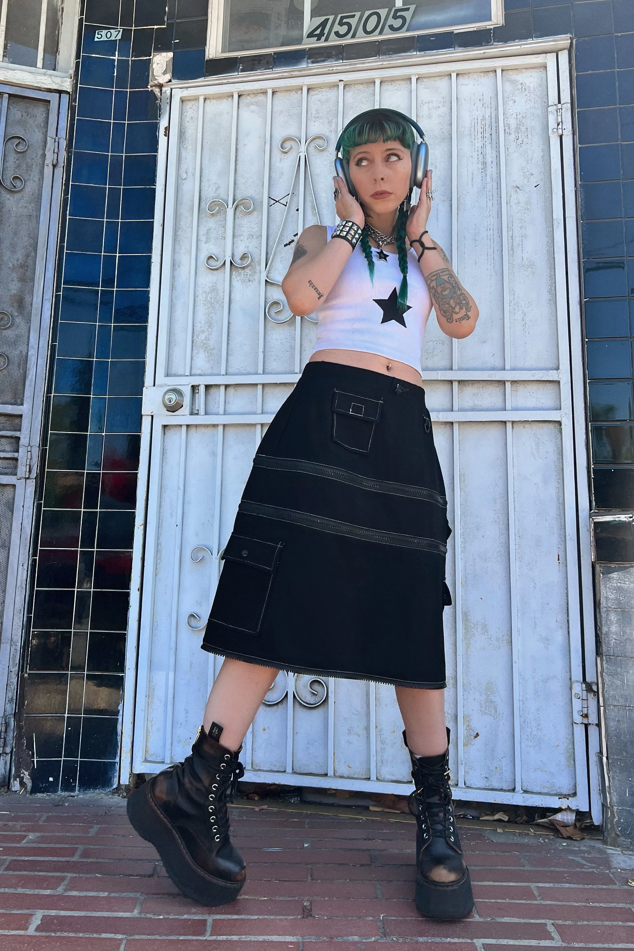 Black Carmen 5-in-1 Convertible Cargo Skirt