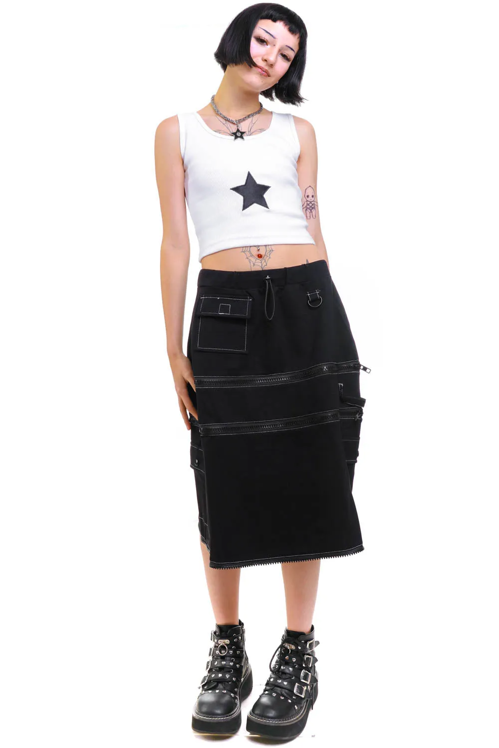 Black Carmen 5-in-1 Convertible Cargo Skirt