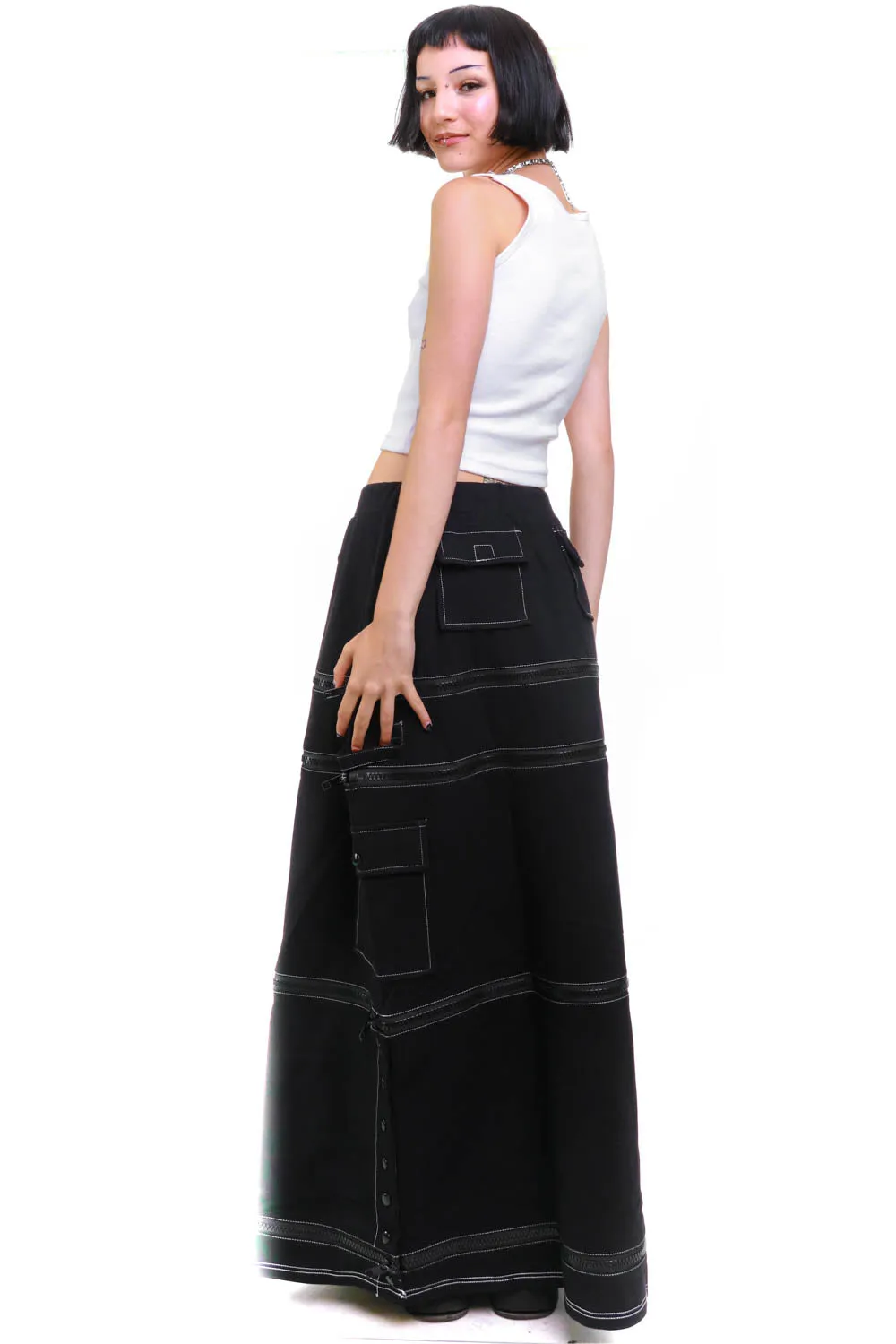 Black Carmen 5-in-1 Convertible Cargo Skirt