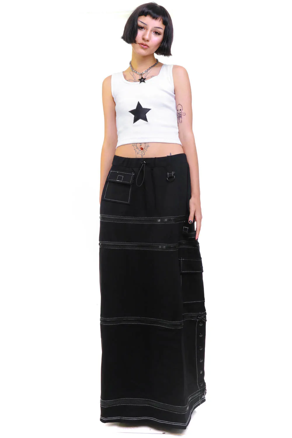 Black Carmen 5-in-1 Convertible Cargo Skirt