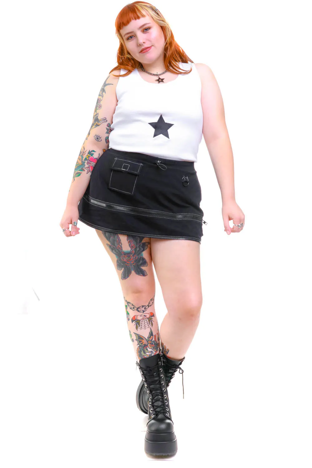 Black Carmen 5-in-1 Convertible Cargo Skirt