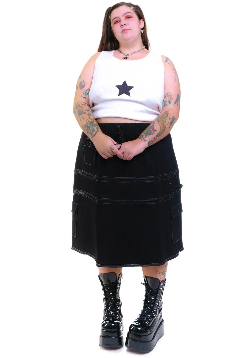 Black Carmen 5-in-1 Convertible Cargo Skirt