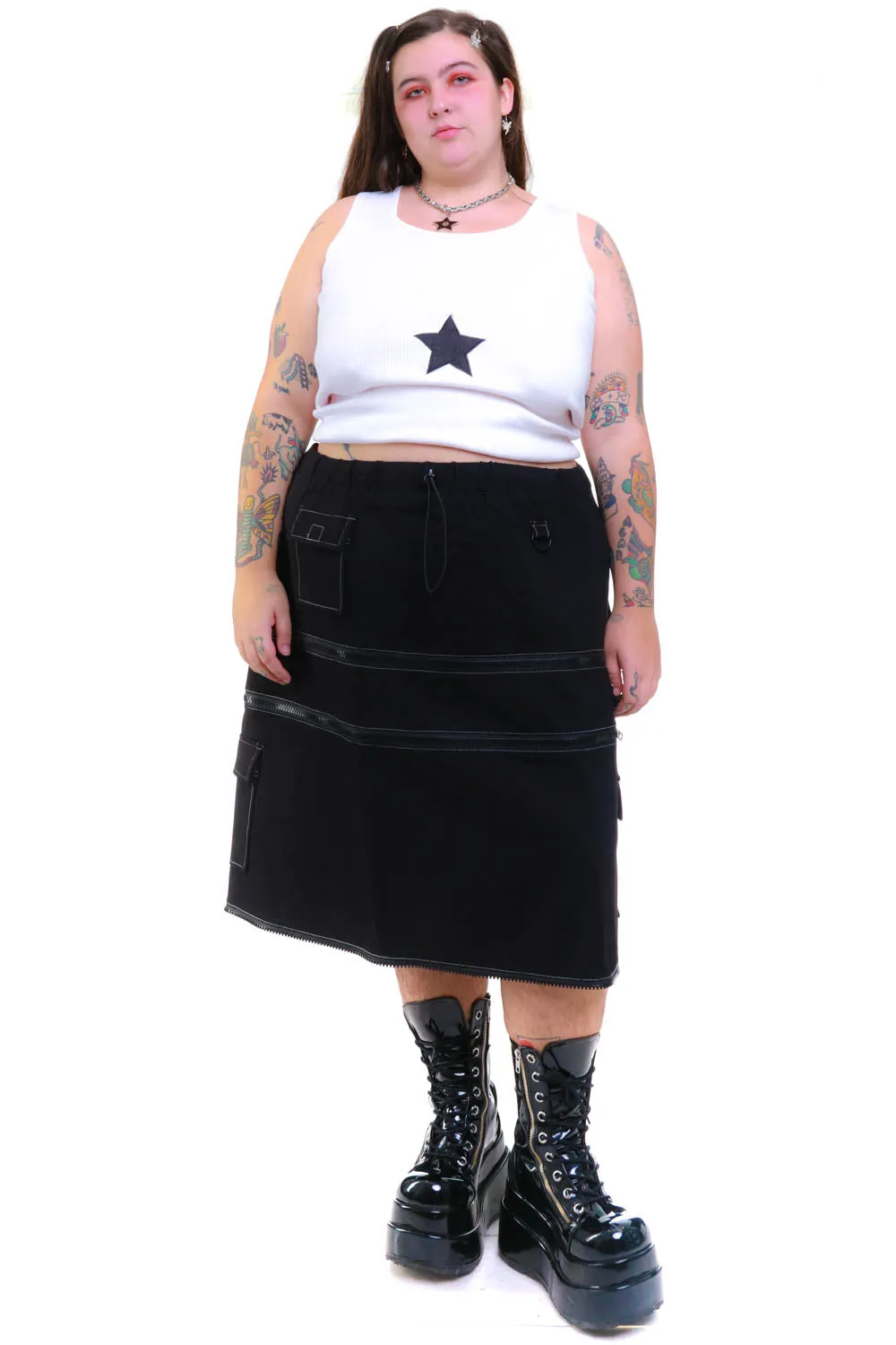 Black Carmen 5-in-1 Convertible Cargo Skirt