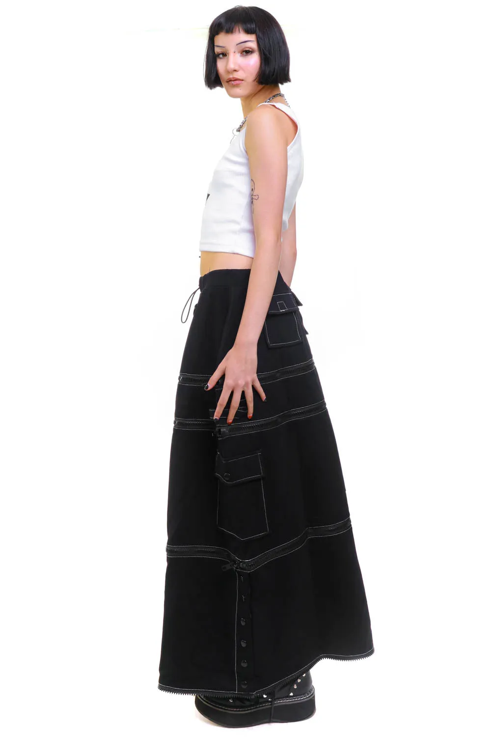 Black Carmen 5-in-1 Convertible Cargo Skirt