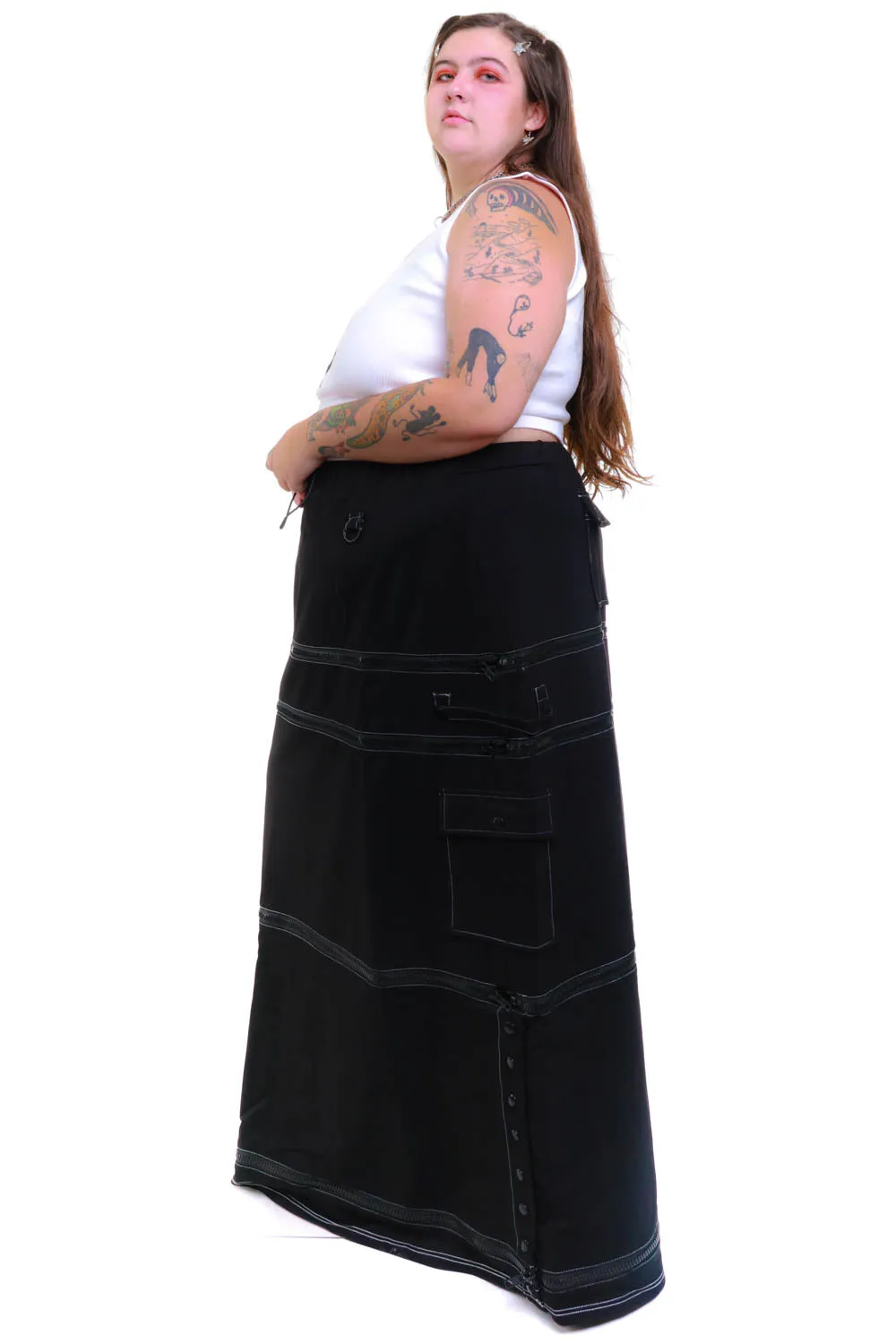 Black Carmen 5-in-1 Convertible Cargo Skirt