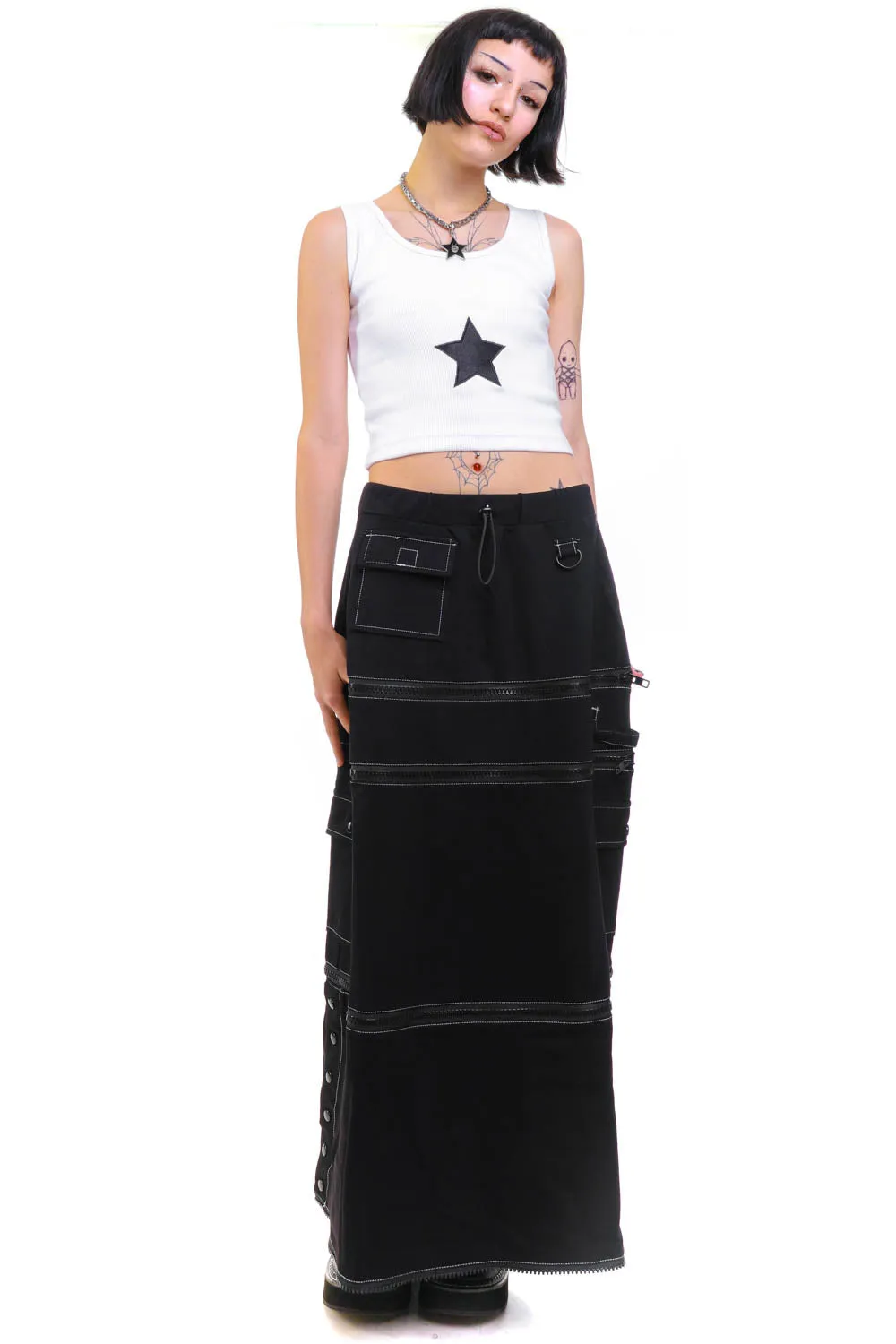 Black Carmen 5-in-1 Convertible Cargo Skirt