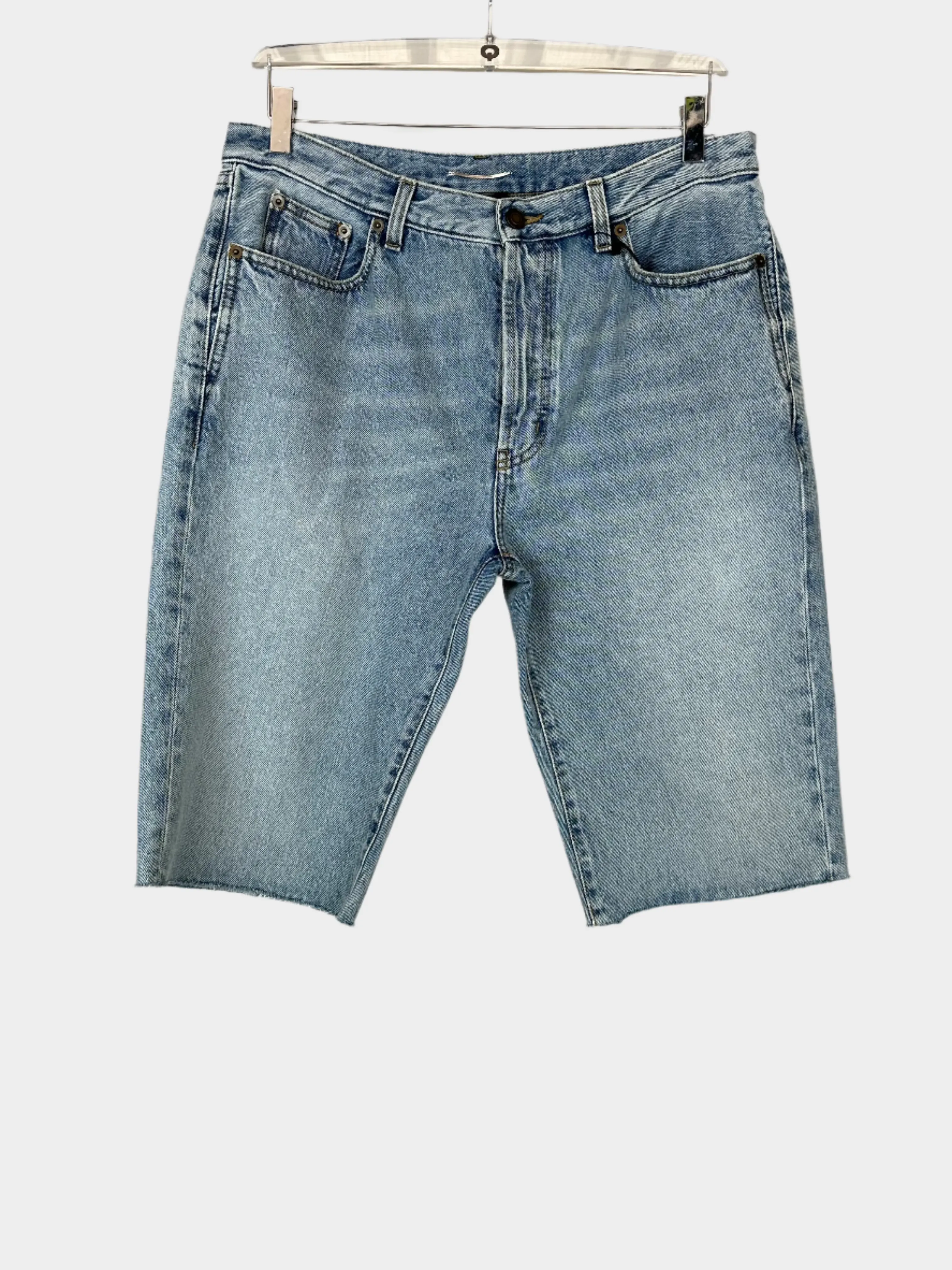 Denim Fringed Blue Shorts