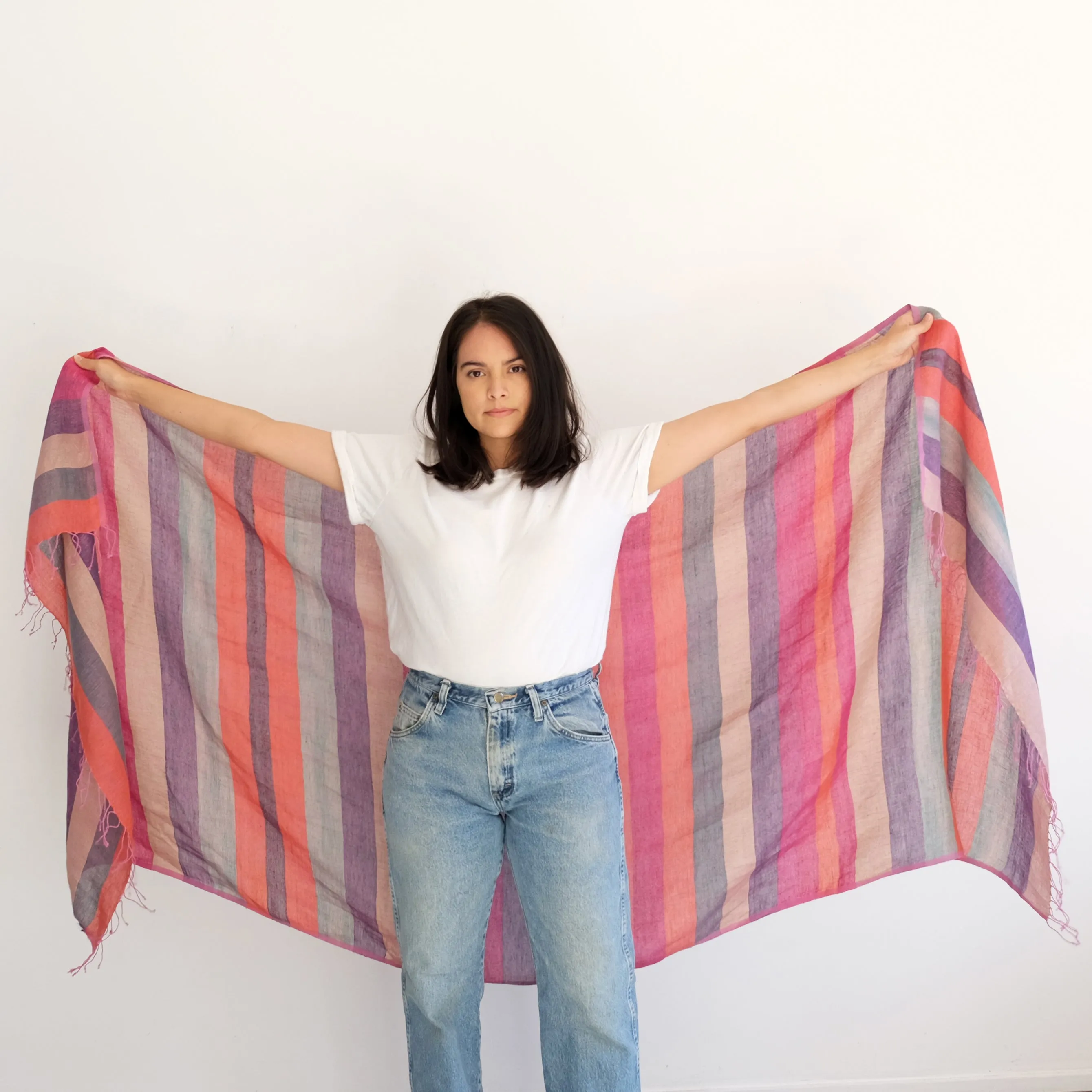 Desert Linen Shawl - Indigo