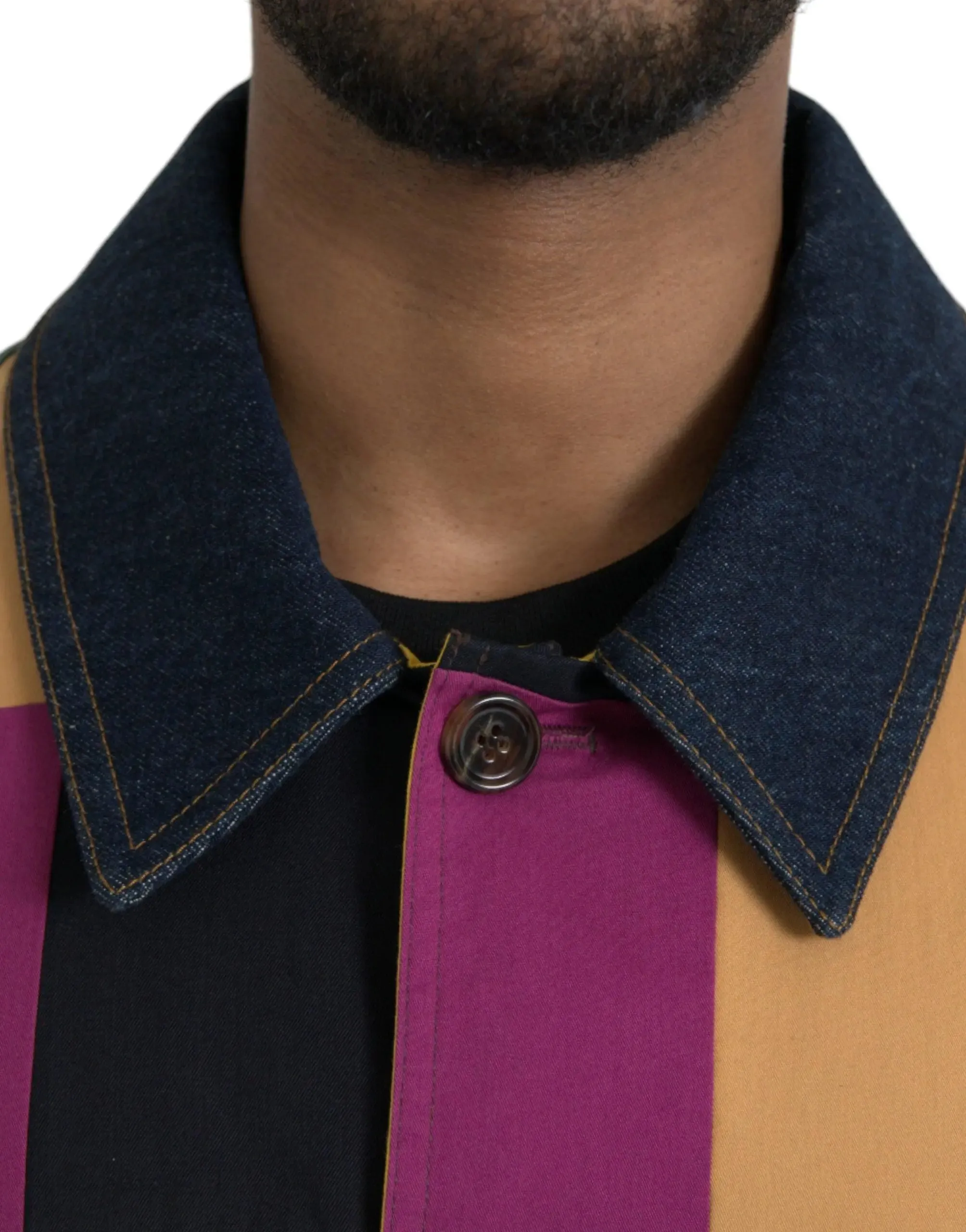 Dolce & Gabbana Patchwork Cotton Collared Jacket