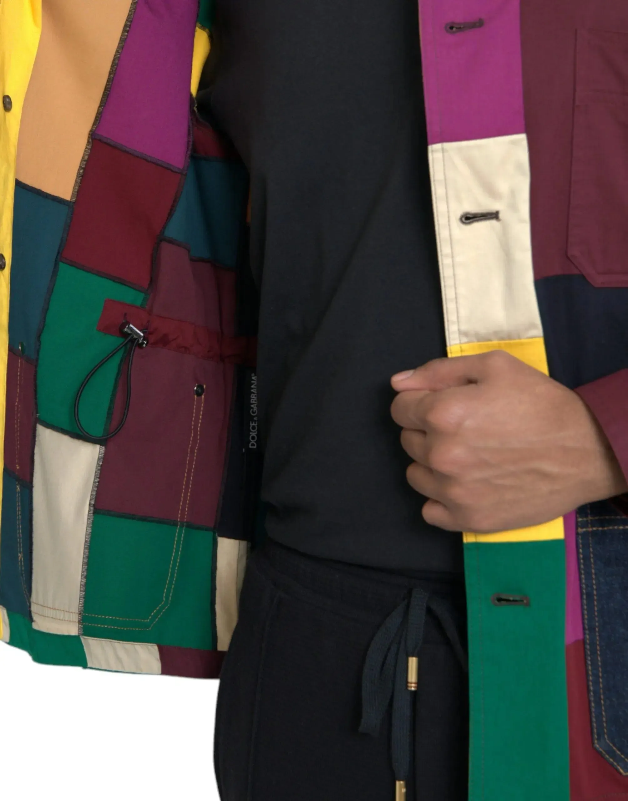 Dolce & Gabbana Patchwork Cotton Collared Jacket