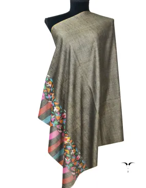 Grey Reversible Kani Pashmina Shawl 7322