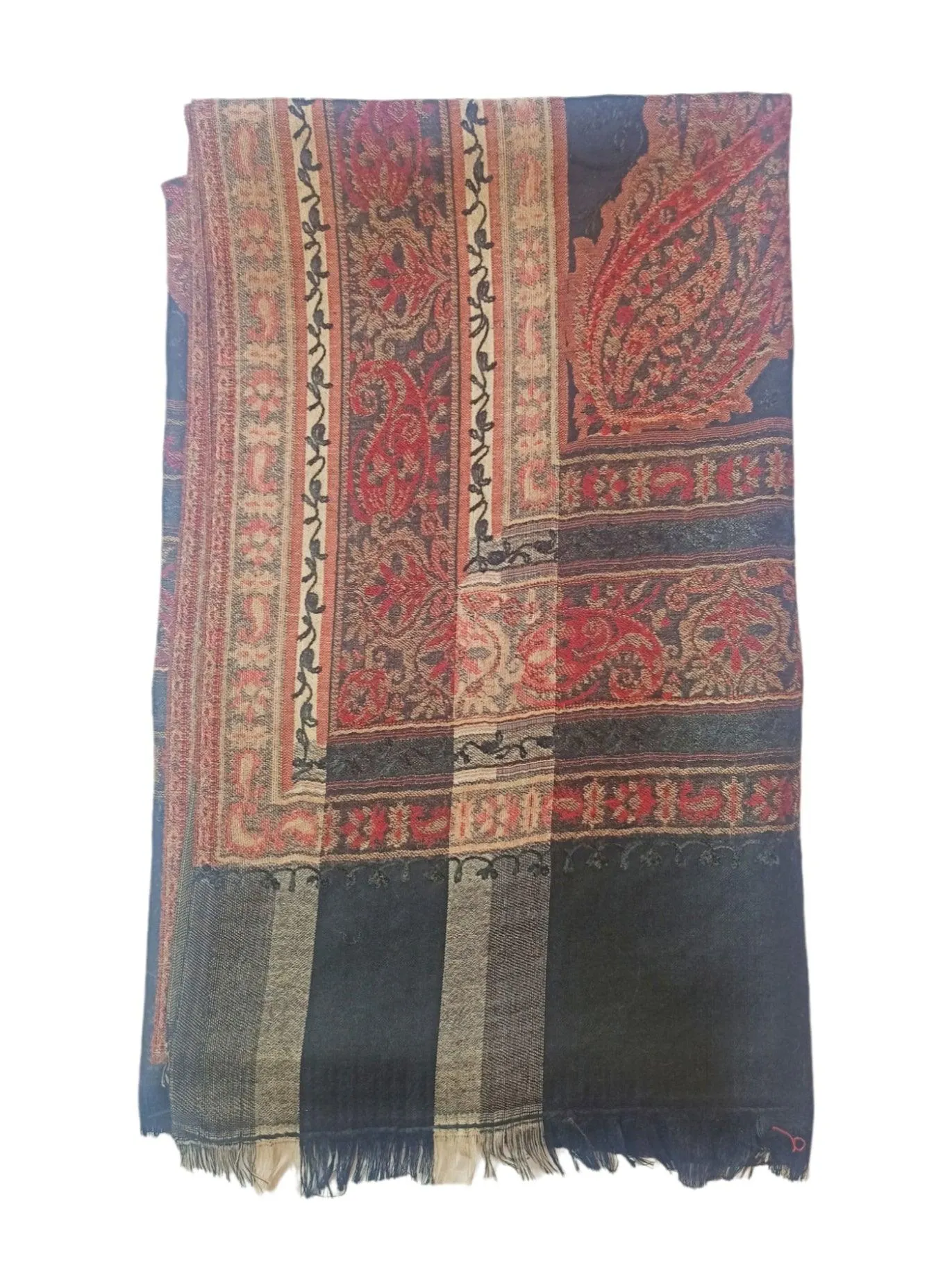 Kashmiri Wool Work Shawl | Black | Handwork