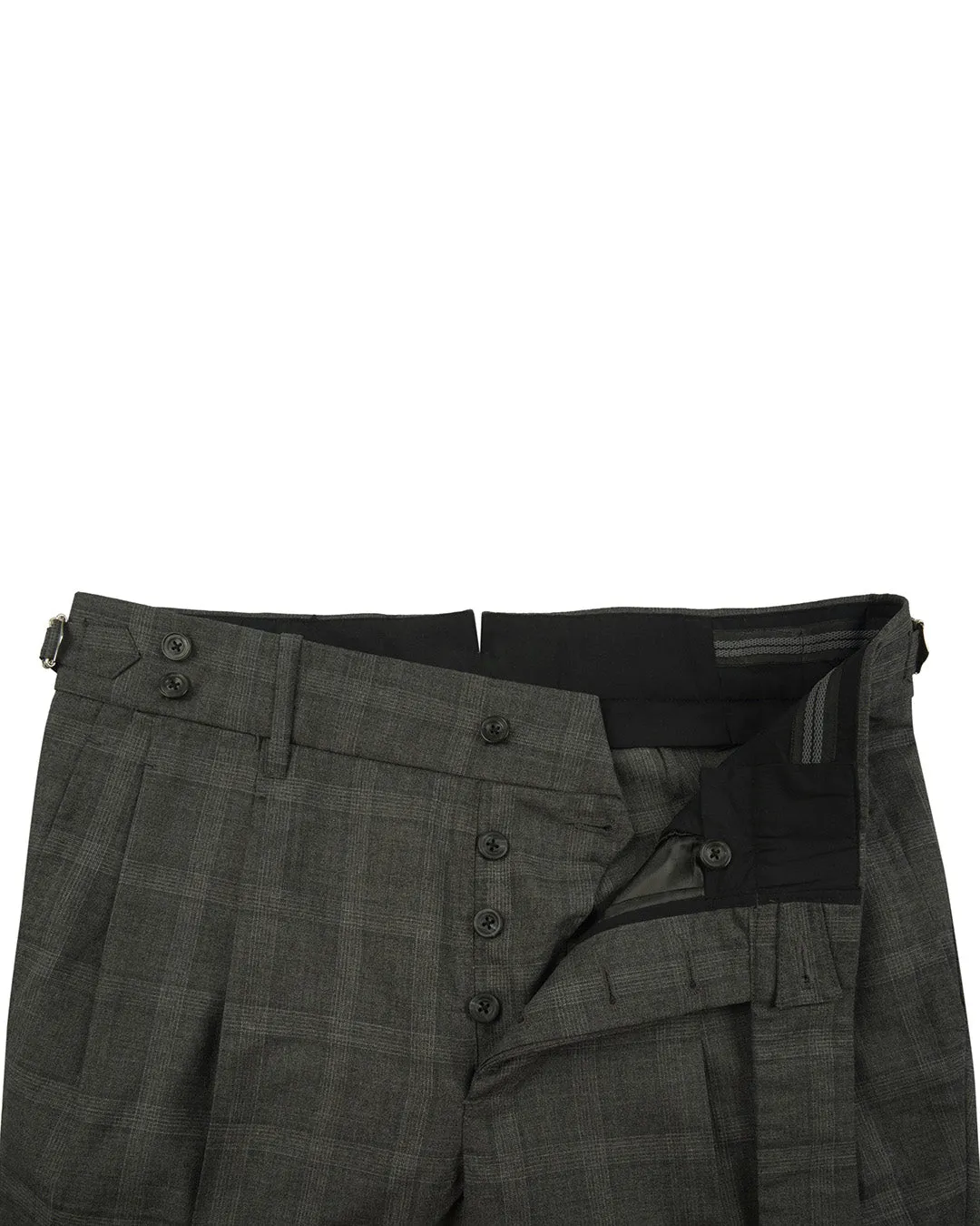 Loro Piana: Dark Grey Tartan Checks