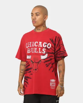 Mitchell & Ness Chicago Bulls XL Logo Vintage Tie Dye T-Shirt Red