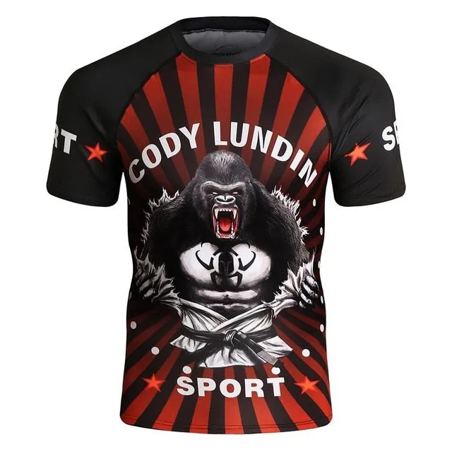 MMA Printed Workout Quick Dry Fitness Tees