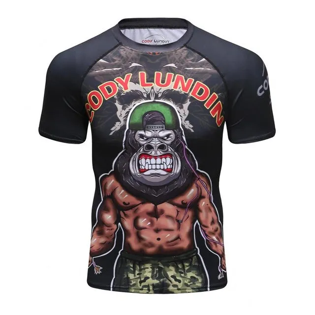 MMA Printed Workout Quick Dry Fitness Tees