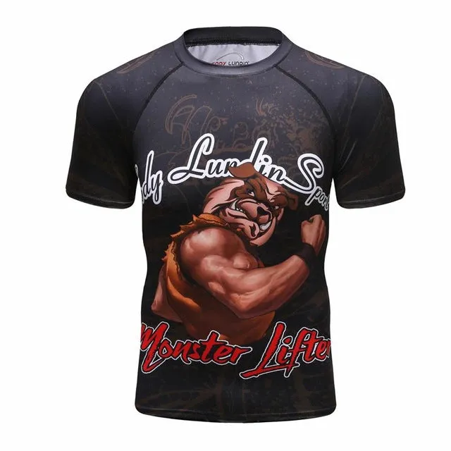 MMA Printed Workout Quick Dry Fitness Tees