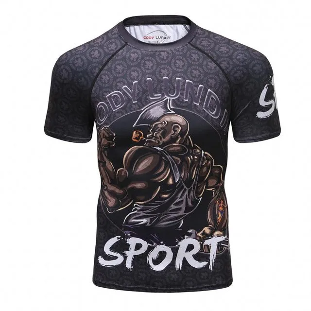 MMA Printed Workout Quick Dry Fitness Tees