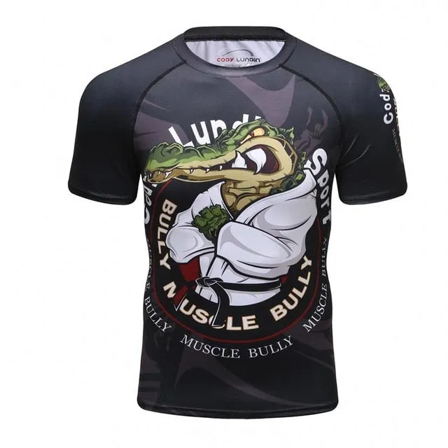 MMA Printed Workout Quick Dry Fitness Tees