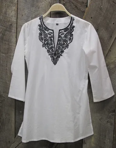 Nevis Tunic Blanc Embroidered