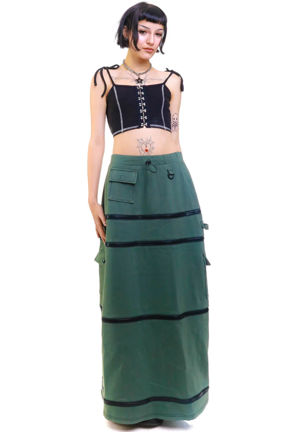 Olive Carmen 5-in-1 Convertible Cargo Skirt