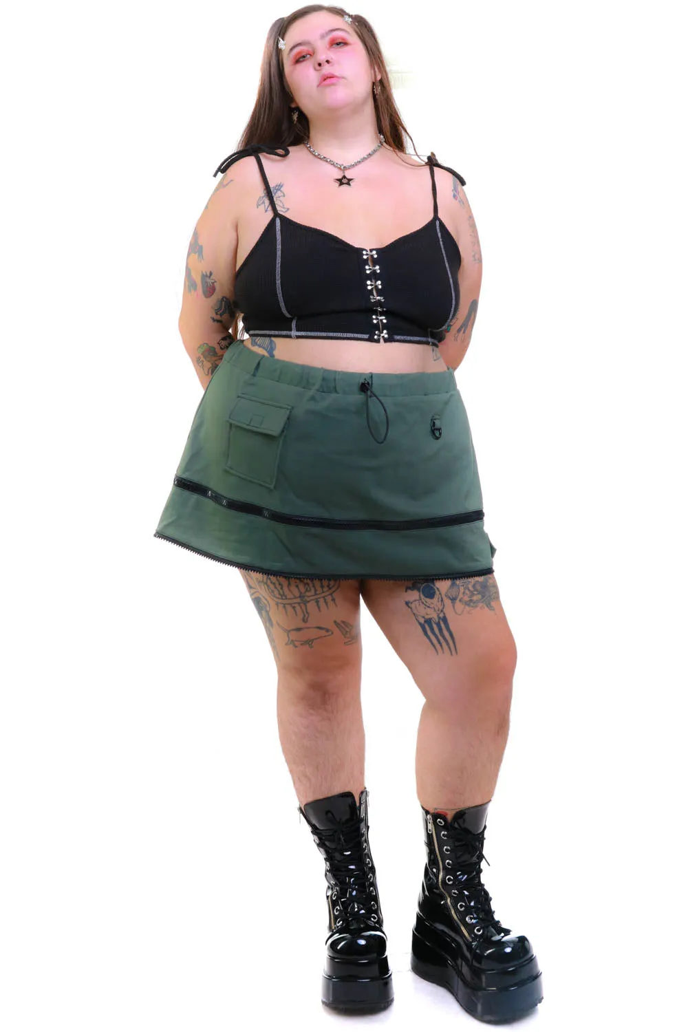 Olive Carmen 5-in-1 Convertible Cargo Skirt