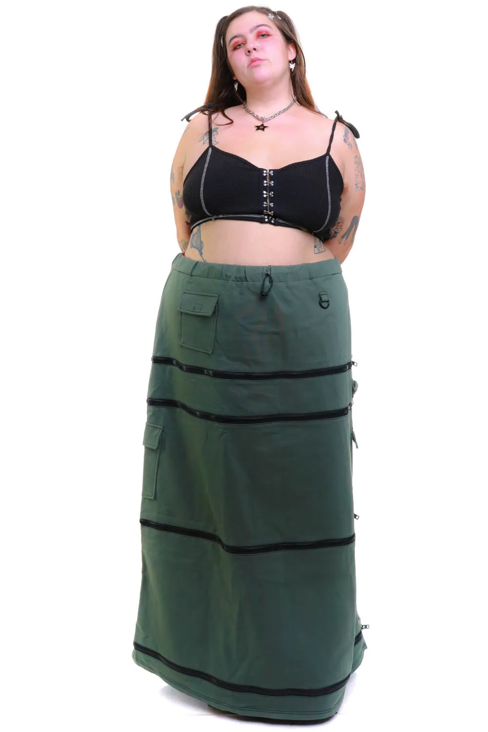 Olive Carmen 5-in-1 Convertible Cargo Skirt