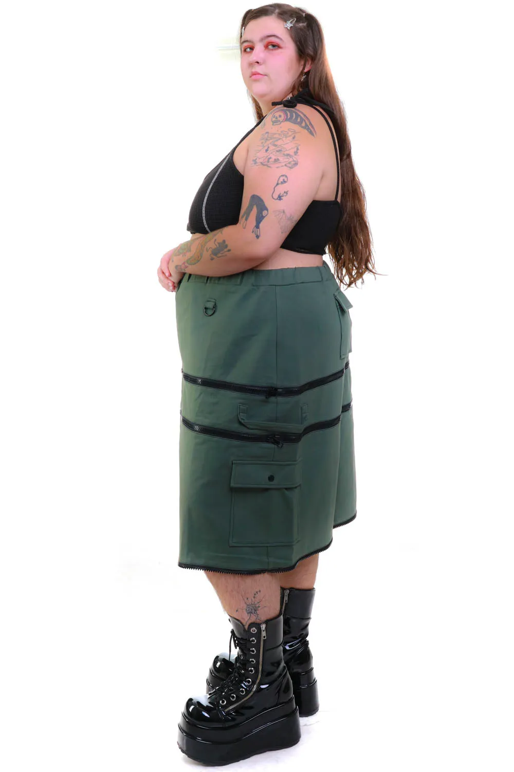 Olive Carmen 5-in-1 Convertible Cargo Skirt