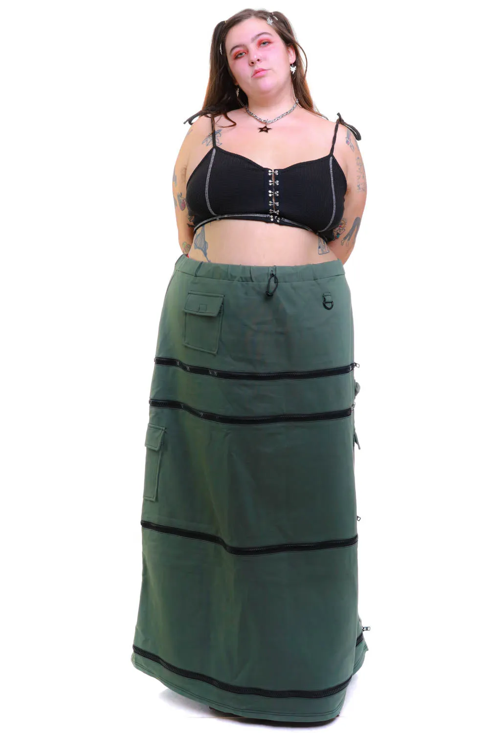 Olive Carmen 5-in-1 Convertible Cargo Skirt