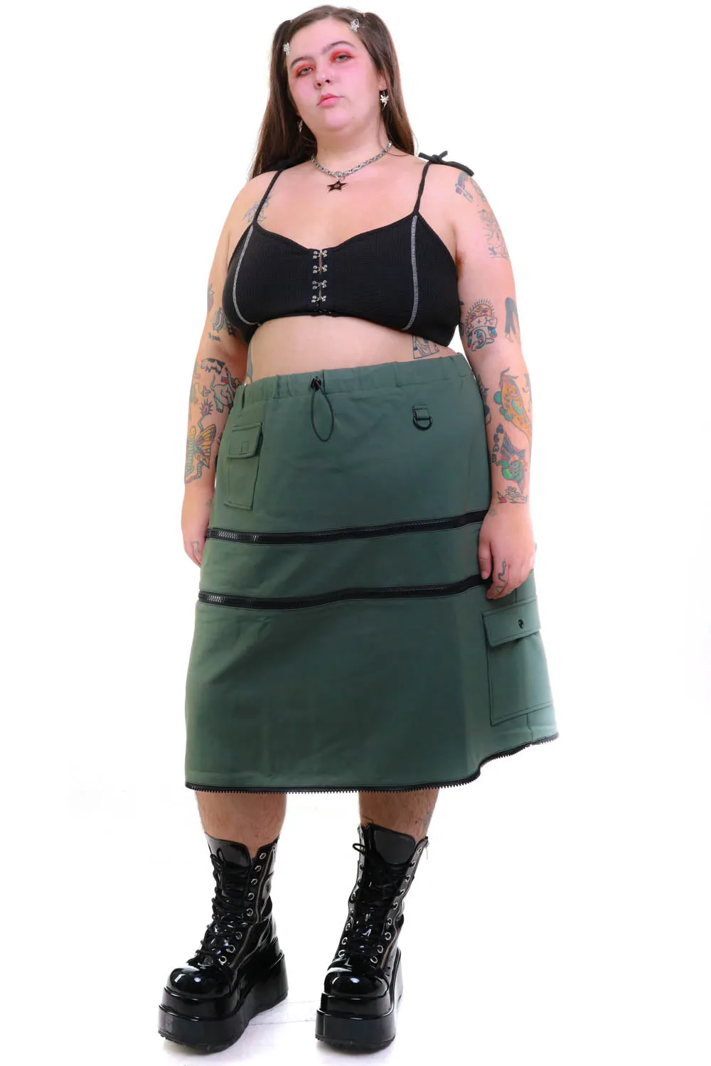 Olive Carmen 5-in-1 Convertible Cargo Skirt