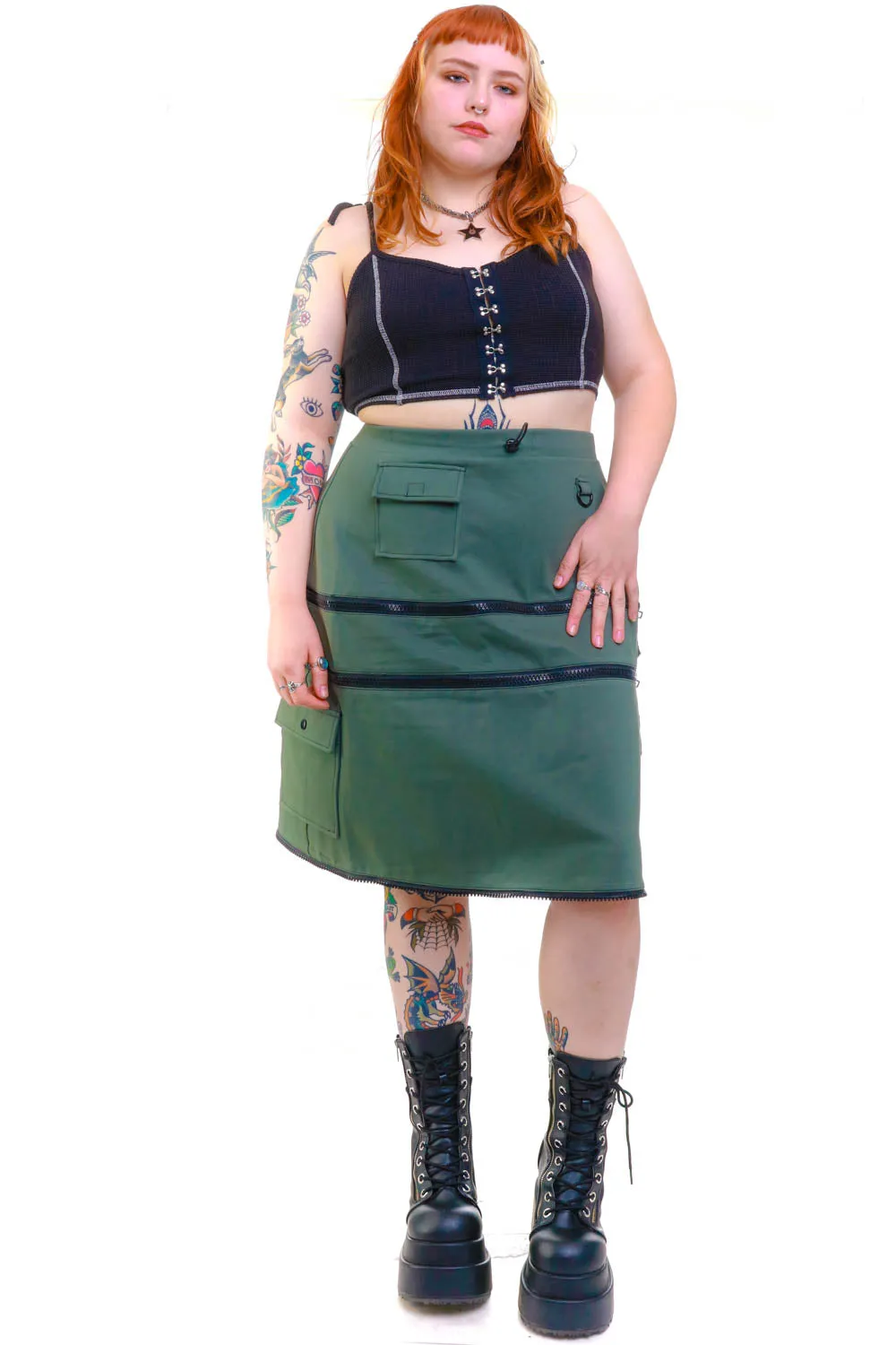 Olive Carmen 5-in-1 Convertible Cargo Skirt