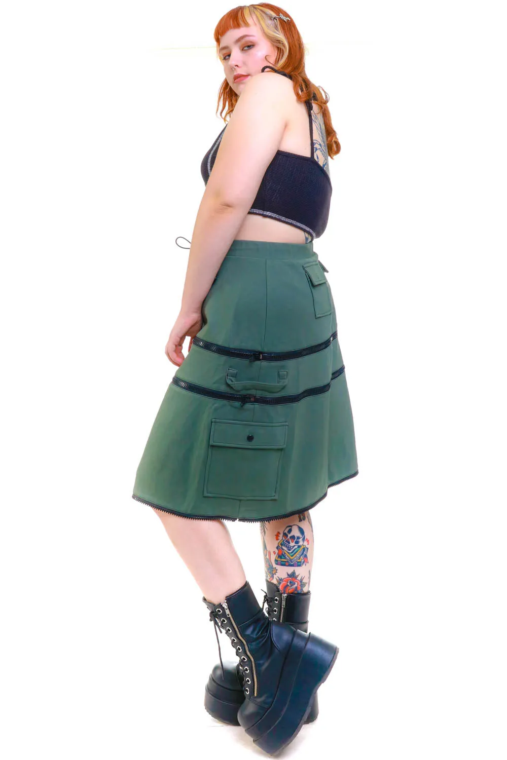 Olive Carmen 5-in-1 Convertible Cargo Skirt