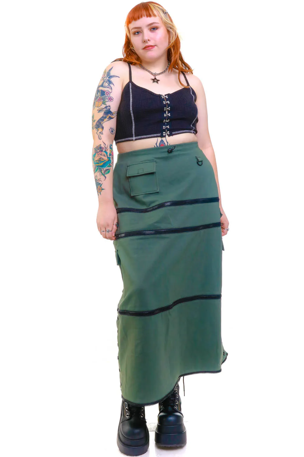 Olive Carmen 5-in-1 Convertible Cargo Skirt