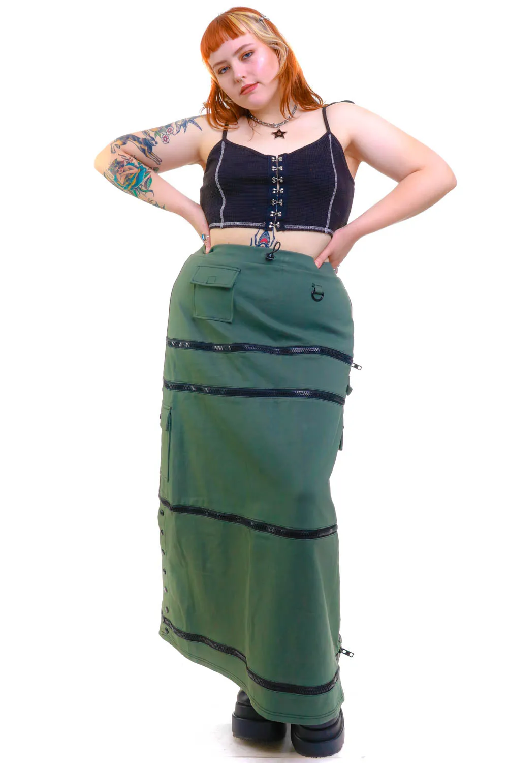 Olive Carmen 5-in-1 Convertible Cargo Skirt