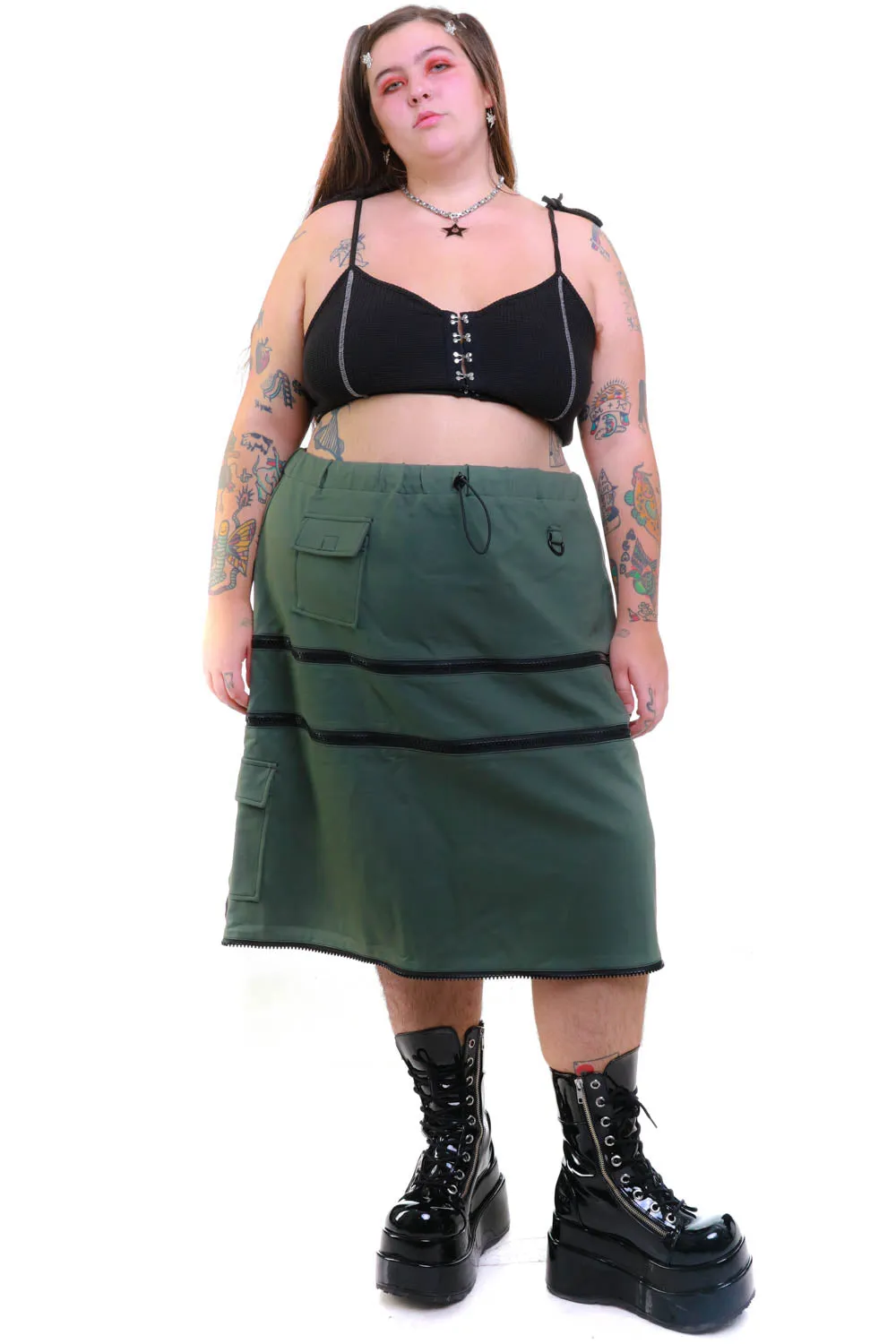 Olive Carmen 5-in-1 Convertible Cargo Skirt