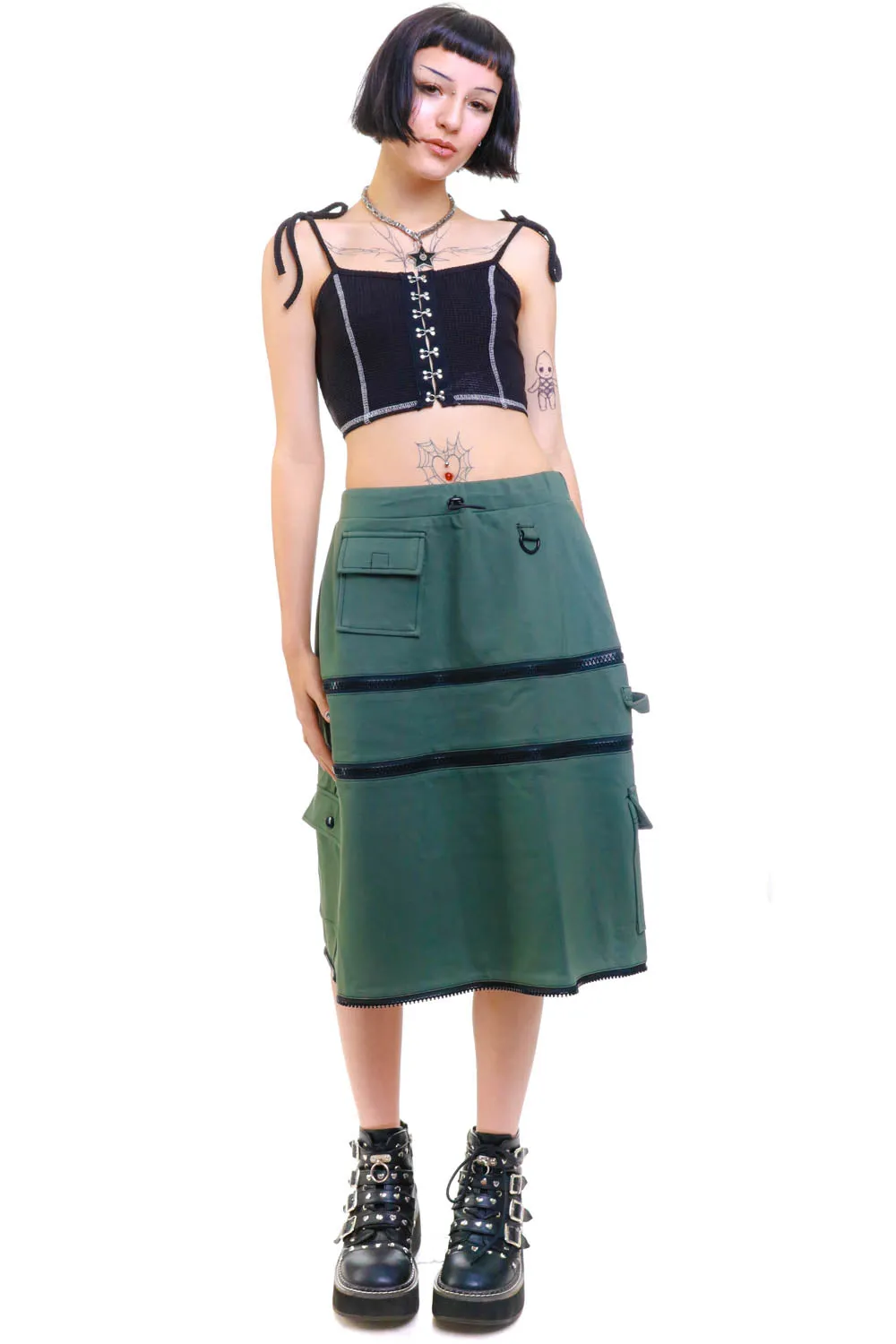 Olive Carmen 5-in-1 Convertible Cargo Skirt