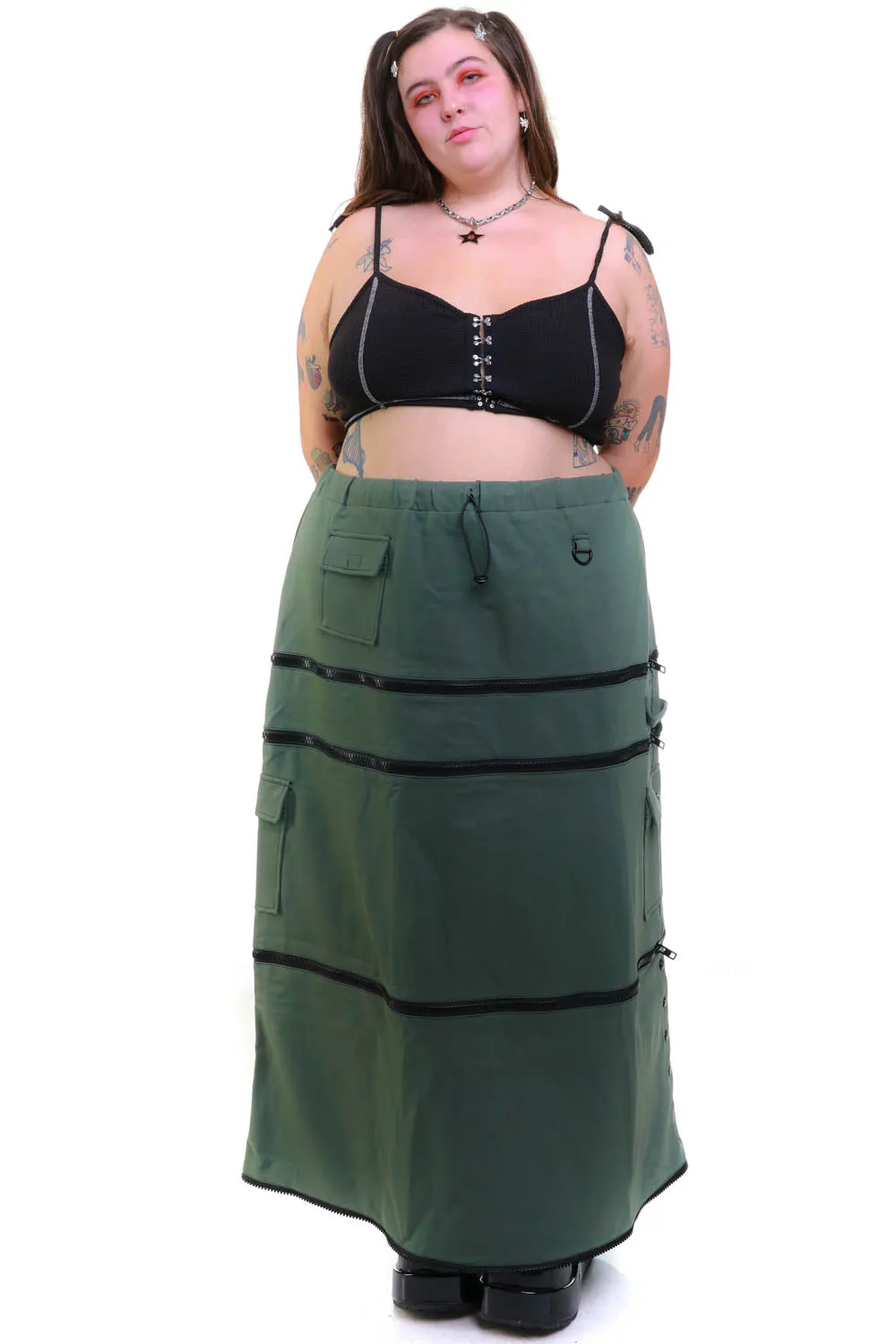 Olive Carmen 5-in-1 Convertible Cargo Skirt