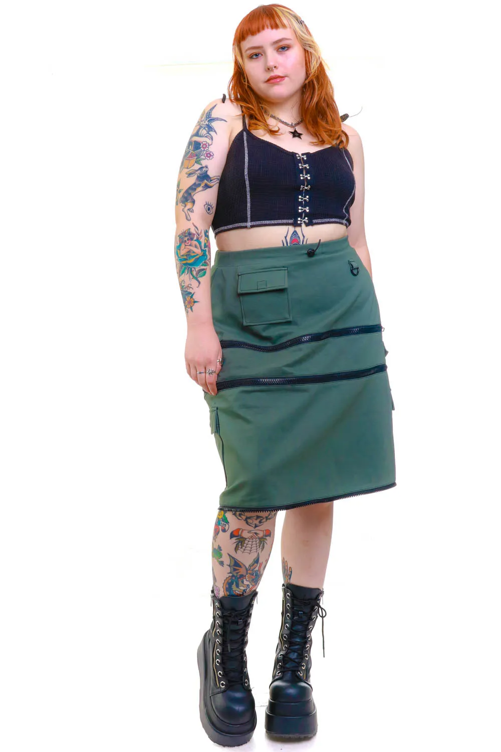 Olive Carmen 5-in-1 Convertible Cargo Skirt