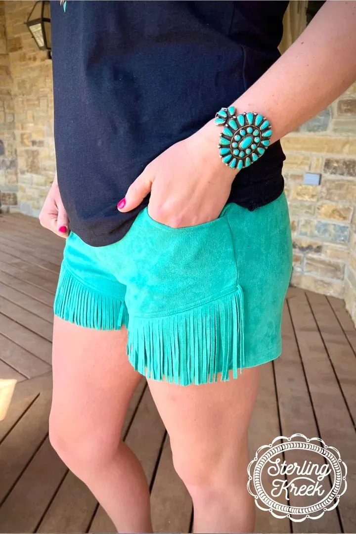 Plus Nashville Babe Turquoise Shorts*