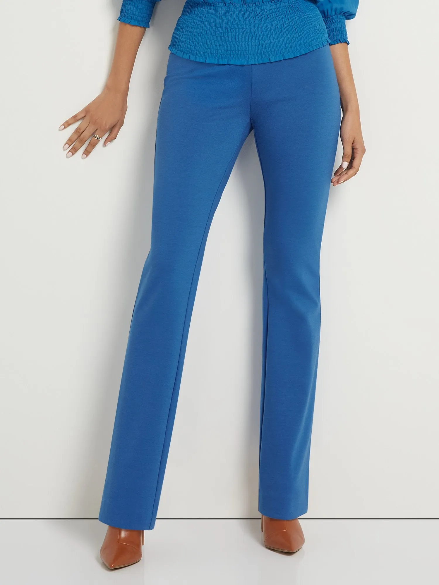 Pull-On Mid-Rise Bootcut Ponte Pants - Superflex