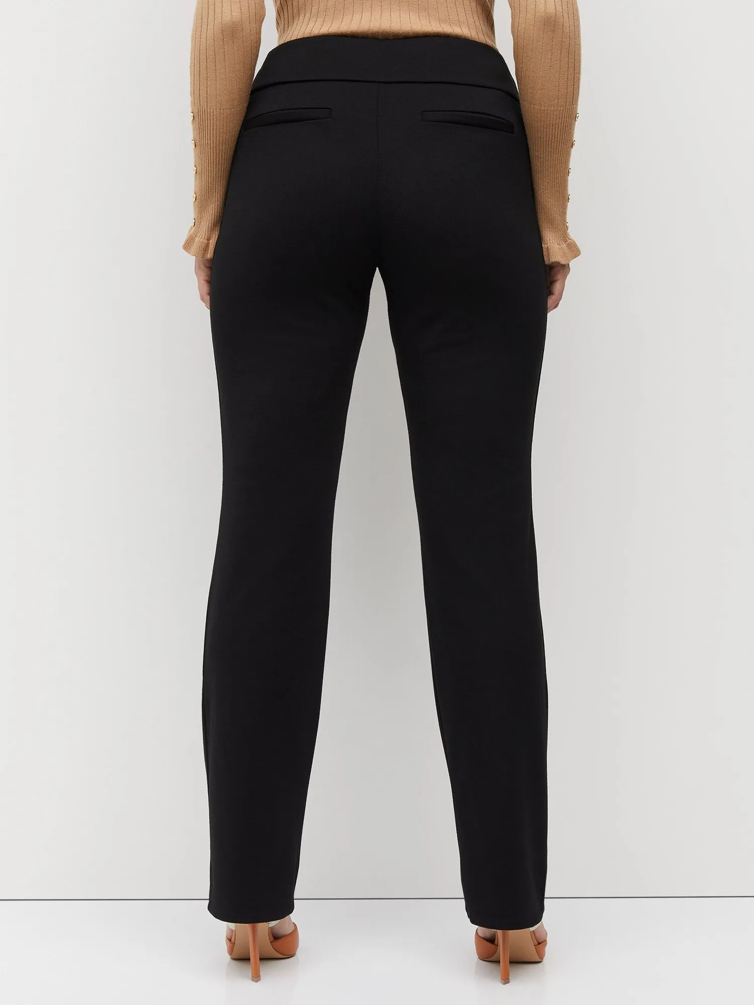 Pull-On Mid-Rise Bootcut Ponte Pants - Superflex