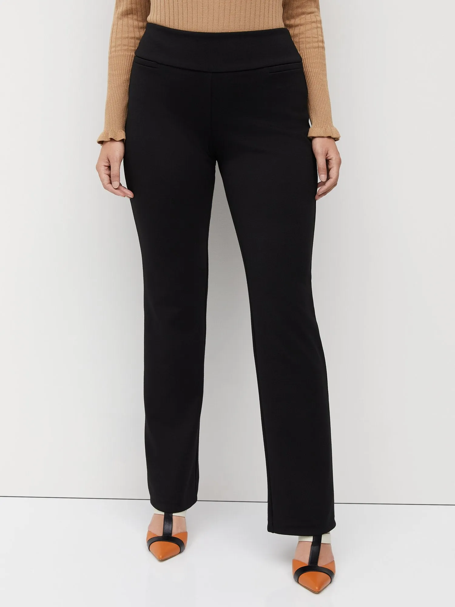 Pull-On Mid-Rise Bootcut Ponte Pants - Superflex