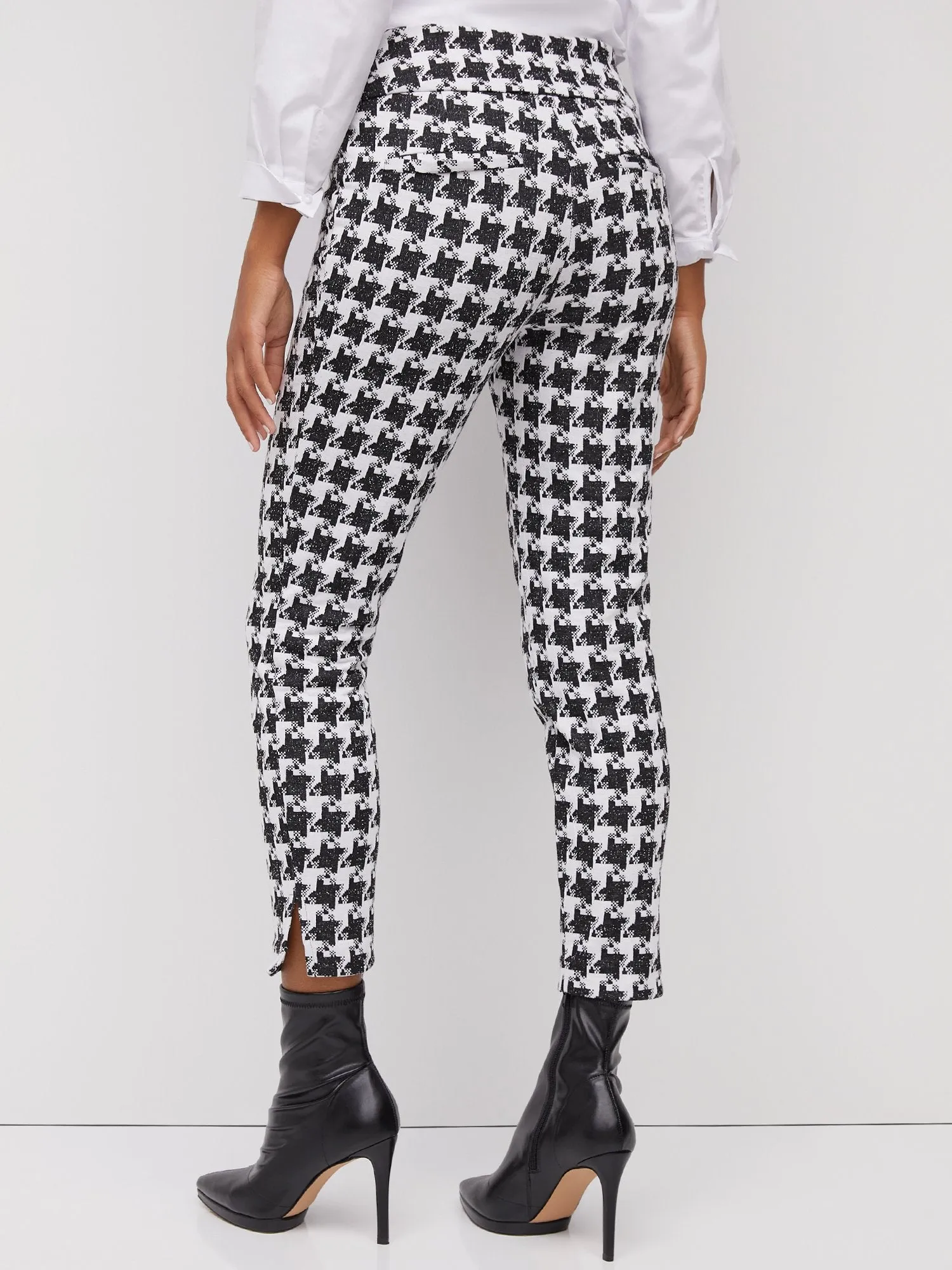 Pull-On Super High-Rise Houndstooth Ankle Ponte Pant - Superflex