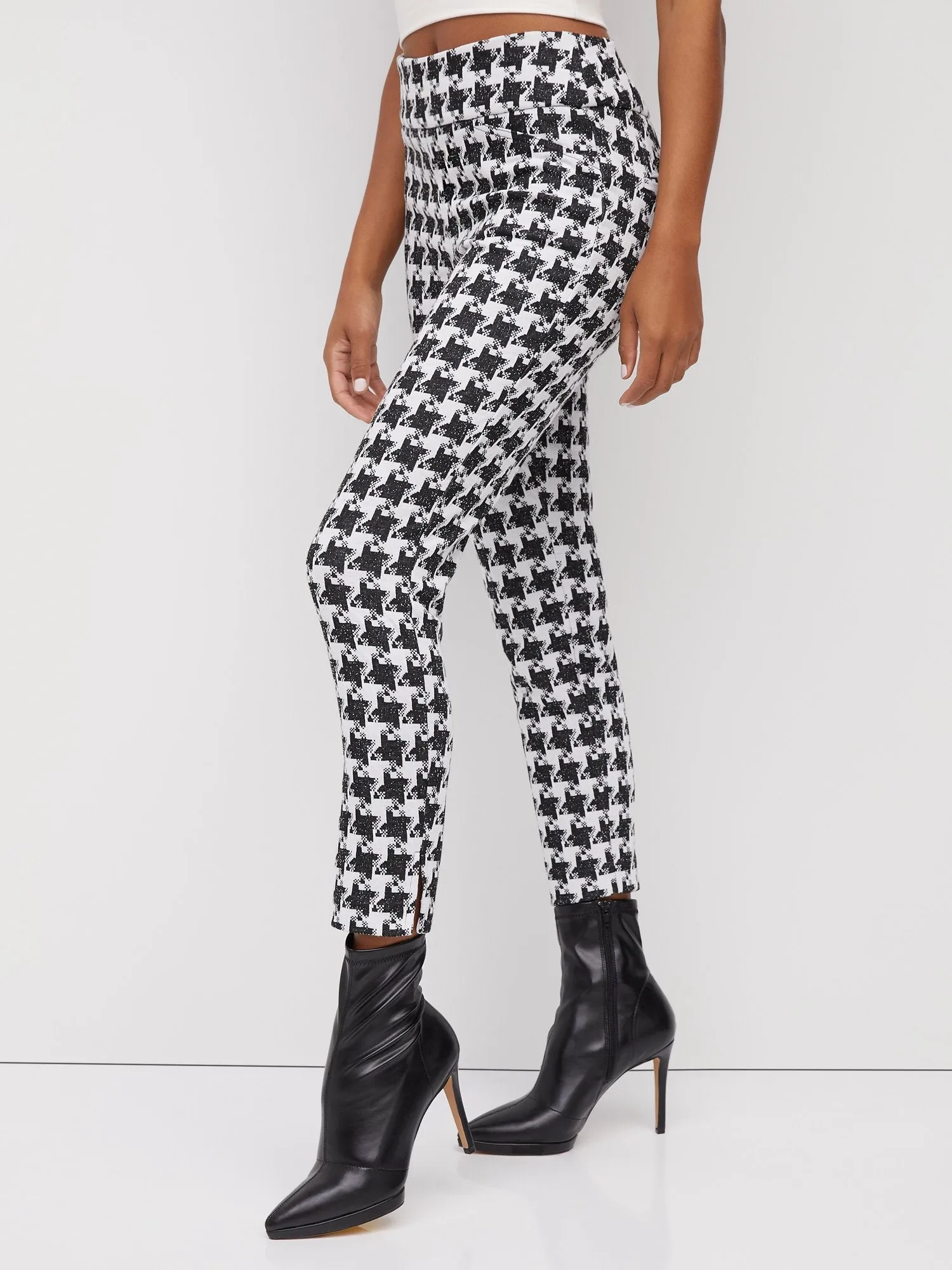 Pull-On Super High-Rise Houndstooth Ankle Ponte Pant - Superflex