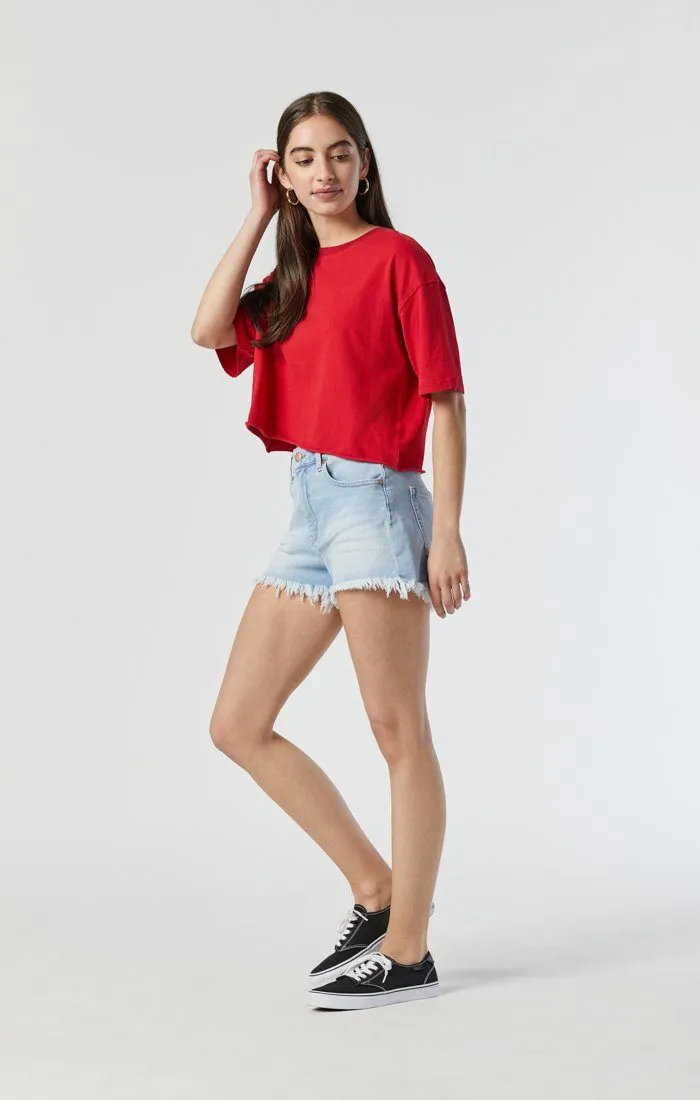 ROSIE BOYFRIEND SHORT IN LIGHT BLEACHED STRETCH