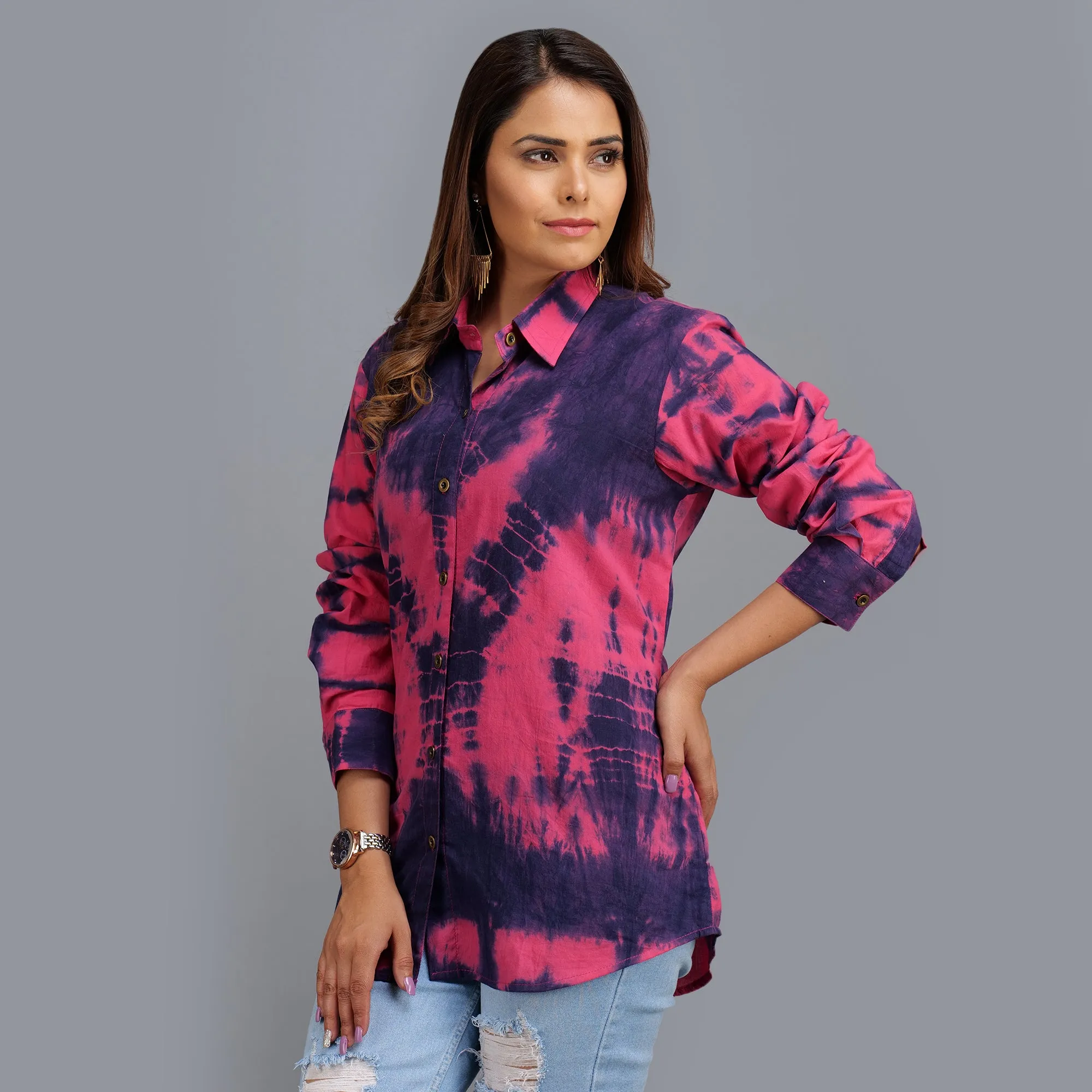 Shibori Tie Dye Shirt Top